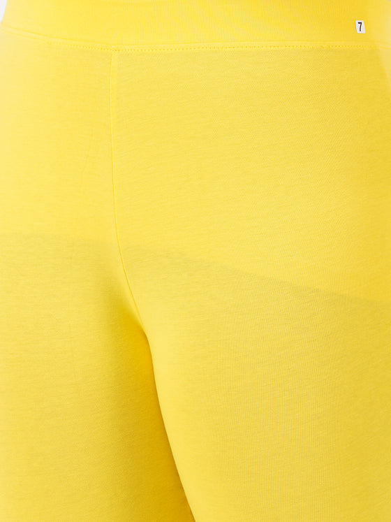 Churidar Fit Spandex Stretchable Leggings Bright Yellow L31