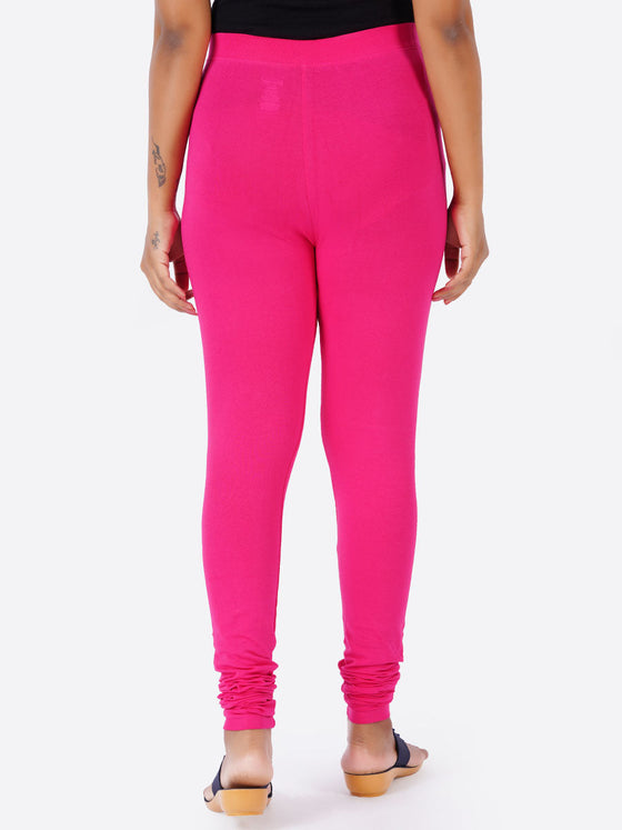 Churidar Fit Spandex Stretchable Leggings Plus Size M Pink L16