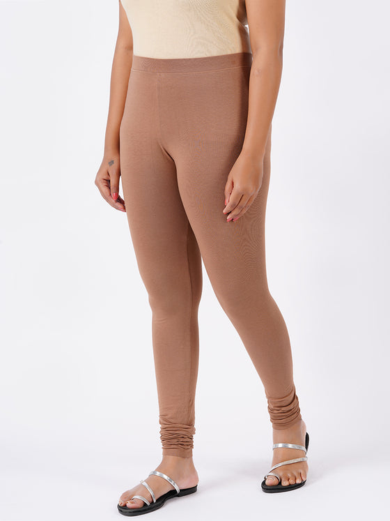 Churidar Fit Spandex Stretchable Leggings Khaki L35