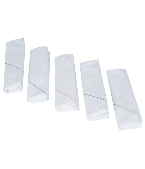 Cotton White Hand Kerchief (5 in 1 Pack)