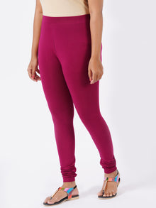  Churidar Fit Spandex Stretchable Leggings Purple L21
