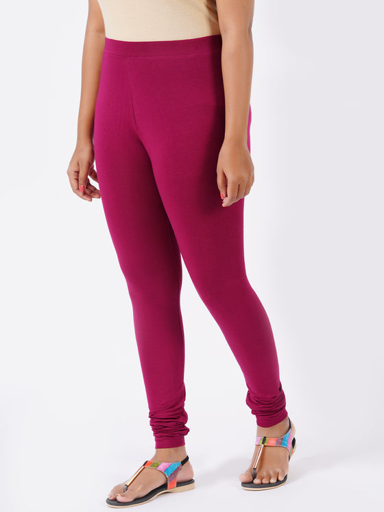 Churidar Fit Spandex Stretchable Leggings Purple L21