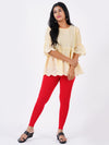 Churidar Fit Spandex Stretchable Leggings Red L09