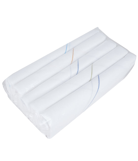 Cotton White Hand Kerchief (5 in 1 Pack)