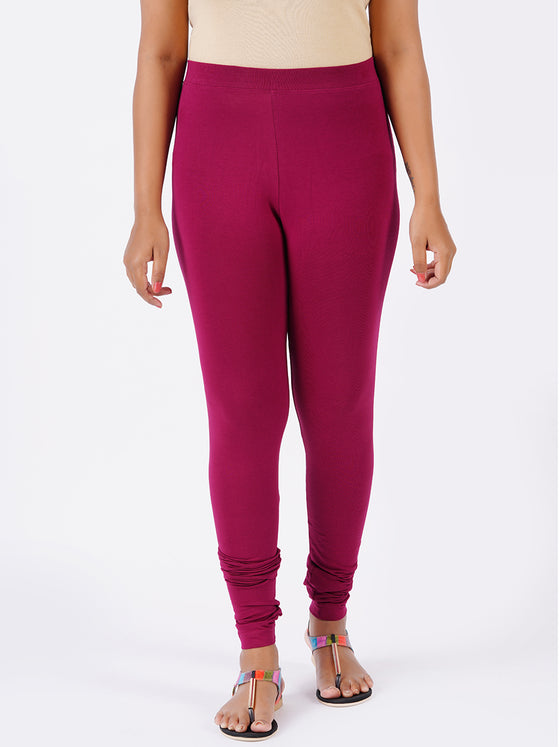 Churidar Fit Spandex Stretchable Leggings Purple L21