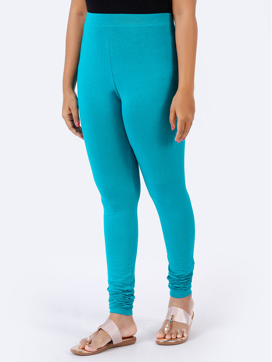 Churidar Fit Spandex Stretchable Leggings Teal Green L23