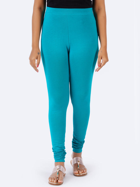 Churidar Fit Spandex Stretchable Leggings Teal Green L23