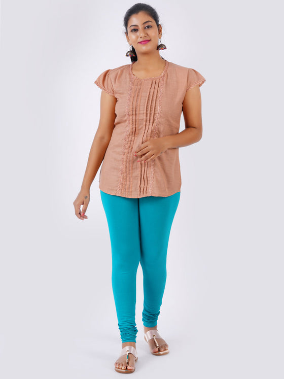 Churidar Fit Spandex Stretchable Leggings Teal Green L23