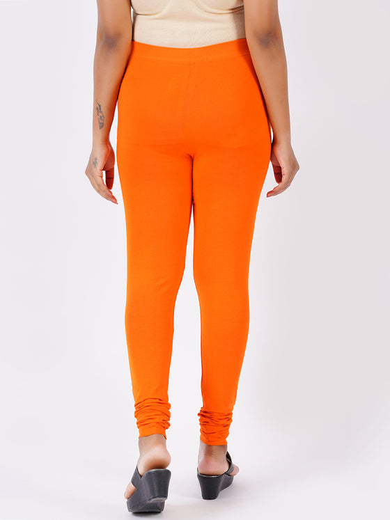 Churidar Fit Spandex Stretchable Leggings Orange L26