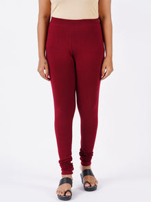  Churidar Fit Spandex Stretchable Leggings Maroon L17