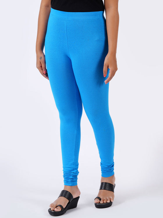 Churidar Fit Spandex Stretchable Leggings T Blue L40