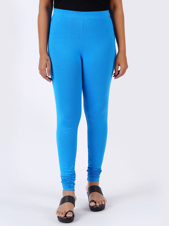 Churidar Fit Spandex Stretchable Leggings T Blue L40