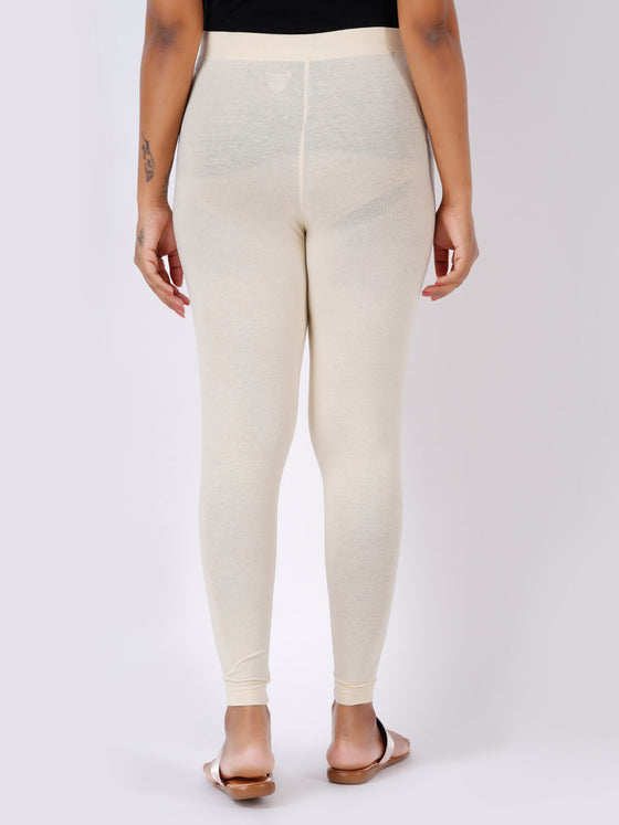 Churidar Fit Spandex Stretchable Leggings Cream Natural L04
