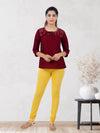 Churidar Fit Spandex Stretchable Leggings Yellow