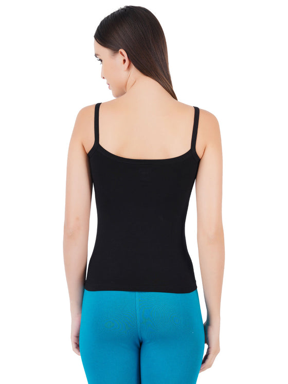 Cotton Stylish Neck Elastic Binding Camisole Cheers Black (2PCs Pack)