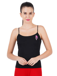  Combed Cotton with Elastic Binding Camisole Amoka Black (2PCs Pack)