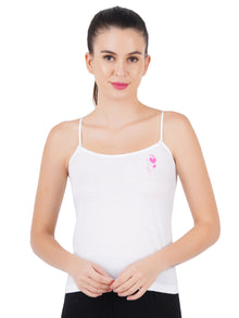  Combed Cotton with Elastic Binding Camisole Amoka White (2PCs Pack)