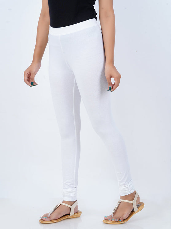 Churidar Fit Spandex Stretchable Leggings Plus Size White