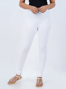  Churidar Fit Spandex Stretchable Leggings Plus Size White