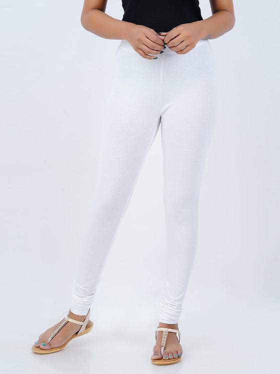 Churidar Fit Spandex Stretchable Leggings Plus Size White