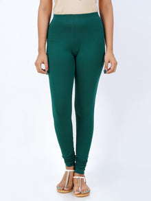  Churidar Fit Spandex Stretchable Leggings Bottle Green