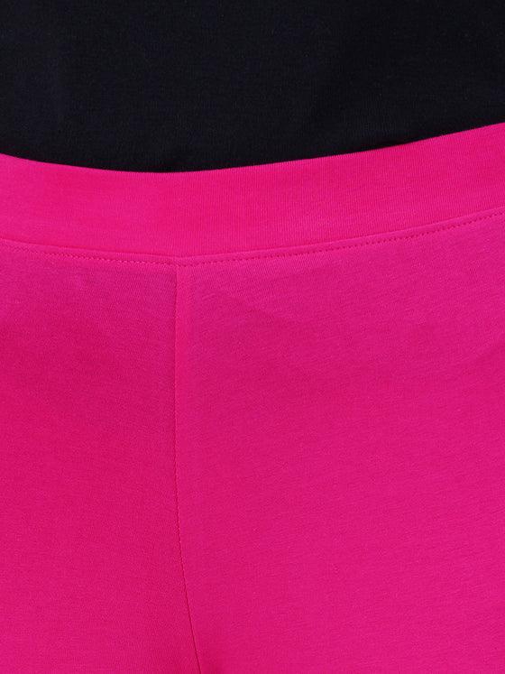 Ankle Fit Spandex Stretchable Leggings M Pink