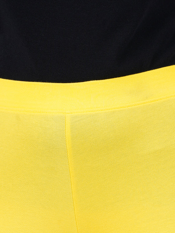Ankle Fit Spandex Stretchable Leggings Bright Yellow