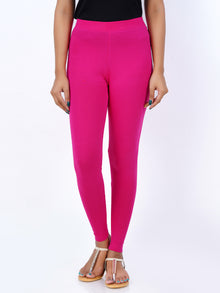  Ankle Fit Spandex Stretchable Leggings M Pink