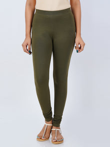  Churidar Fit Spandex Stretchable Leggings J Green