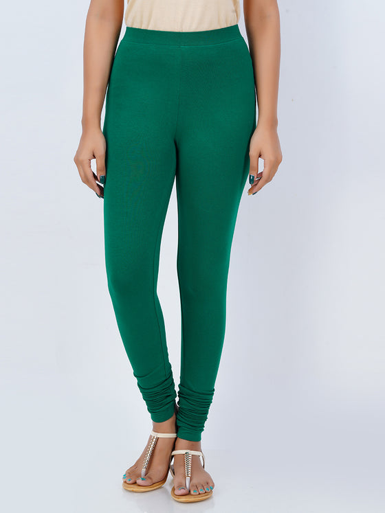 Churidar Fit Spandex Stretchable Leggings D.Green