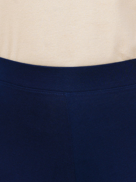Ankle Fit Spandex Stretchable Leggings Light Navy